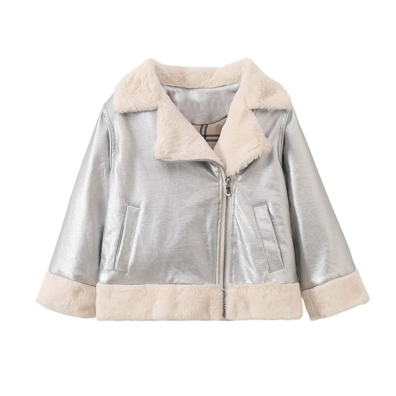 Lmnyox Jackets for Girls Fashion Full Zipper Notch Lapel Fleece Coats Casual Winter Warm Outwears with Pockets