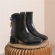 thumbnail image 5 of NECHOLOGY Botas Mujer Adulto Femenino Zapatos Botines mujer Botas de tacón cuadrado con cremallera lateral y tacón grueso de cuero de color liso para mujer (Black, 6.5), 5 of 6