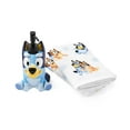 thumbnail image 4 of Bluey 3-Piece Bath Set, 2pk Hand Towel & Sculpted 5.5" Lotion Pump, Cotton, Poly-Resin, Blue, BBC Studios, 4 of 5