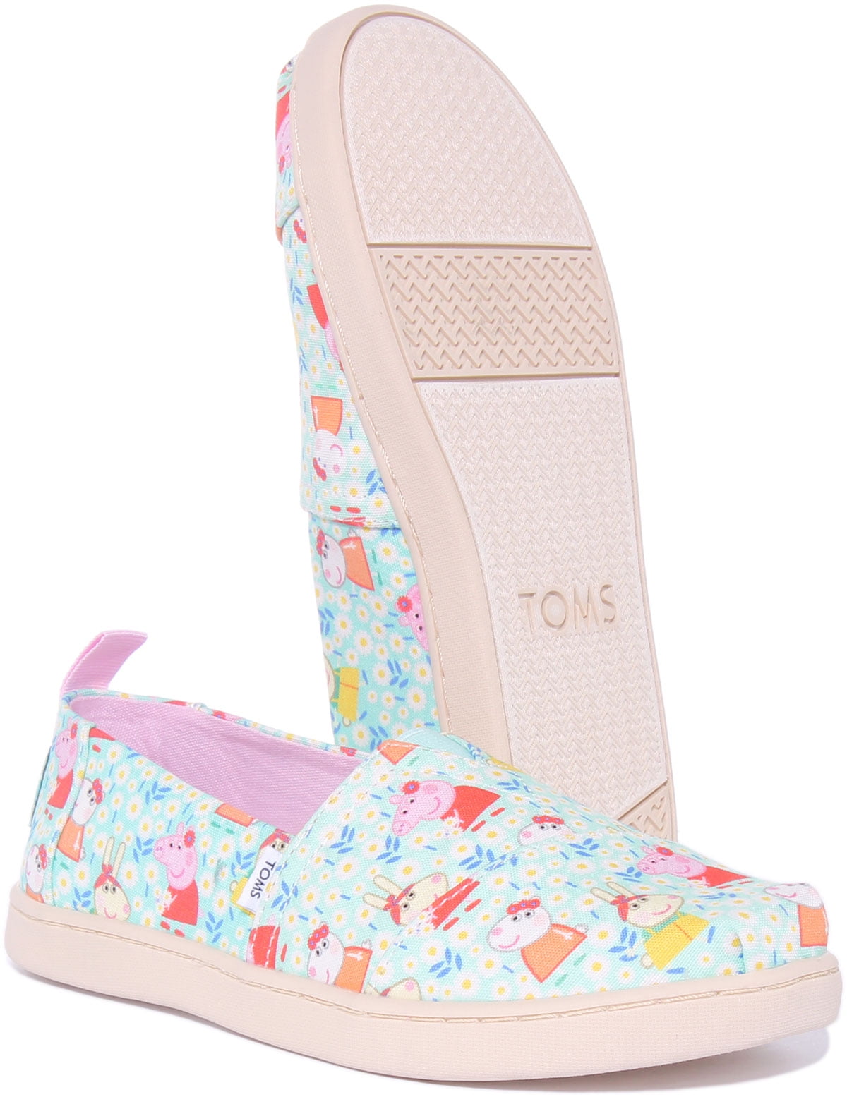 Toms Alpargata Kid's Peppa Pig Print Canvas Slip On Trainers In