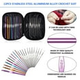 thumbnail image 3 of 22 Pcs/Set Ergonomic Stainless Steel Crochet Hooks Yarn Knitting Needles, 3 of 13