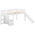 thumbnail image 6 of Euroco Wood Twin Loft Bed with Slide and Shelf for Child, White, 6 of 11