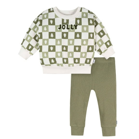 Gerber Baby Boy 2-Pack Sweatshirt and Pant Set, Sizes Newborn-18 Months