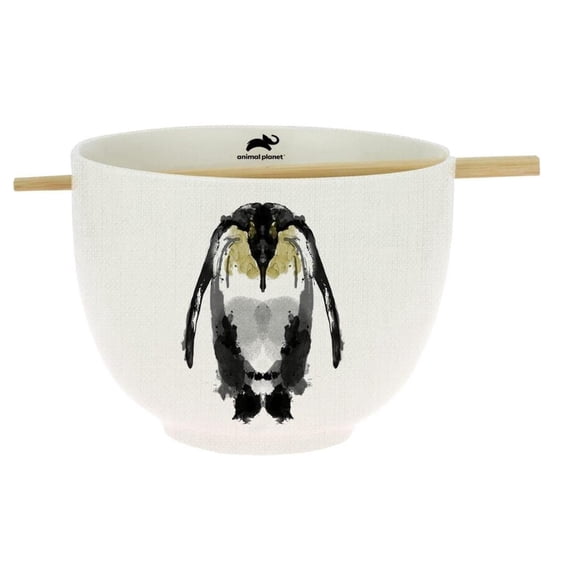 Our Name Is Mud Penguin Ramen Bowl With Chopsticks