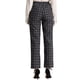 thumbnail image 3 of Pantalones largos rectos de cintura elástica con botones y cremallera de cuadros para mujer INSPIRE CHIC 3XL gris oscuro negro, 3 of 8