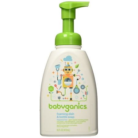 Babyganics Foaming Dish & Bottle Soap, Fragrance Free - 16 oz (3pk)