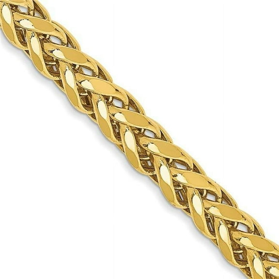 Primal Gold 14 Karat Yellow Gold 3.70mm Semi-solid Diamond Cut Wheat Chain