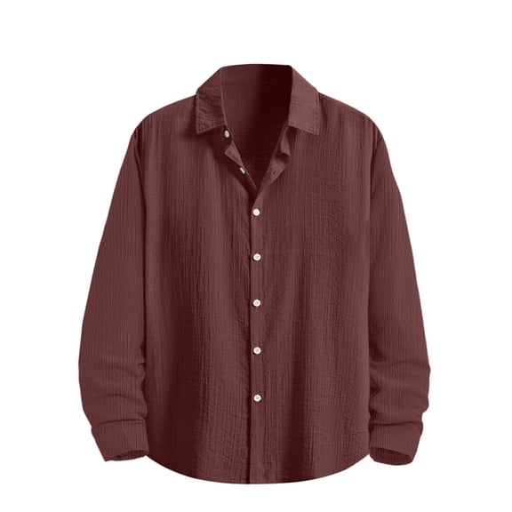 Men's Cotton Linen Button Down Shirt Casual Stylish Long Sleeve Business Dress Shirts Summer Beach Vacation Outfits