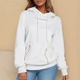 thumbnail image 4 of Pullovers Shirts Ladies Fall Winter Relaxed Fit Hooded Long Sleeve Kimono Drop Shoulder Zipper Plain Hoodie Cotton Hoodies Sweatshirts(White,S), 4 of 8