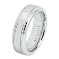 thumbnail image 2 of Men Women 7MM Comfort Fit Titanium Wedding Band White Brushed Center with Milgrain Titanium Ring (Size 7 to 12), 2 of 4