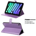 thumbnail image 4 of Case for iPad Mini 6 2021 (8.3 Inch) 6th Generation Case, Embossed Cat & Tree PU Leather Retro Shockproof Magnetic Clasp Wallet Card Slots Folio Kickstand Cover for iPad Mini 6th Gen, Purple, 4 of 6