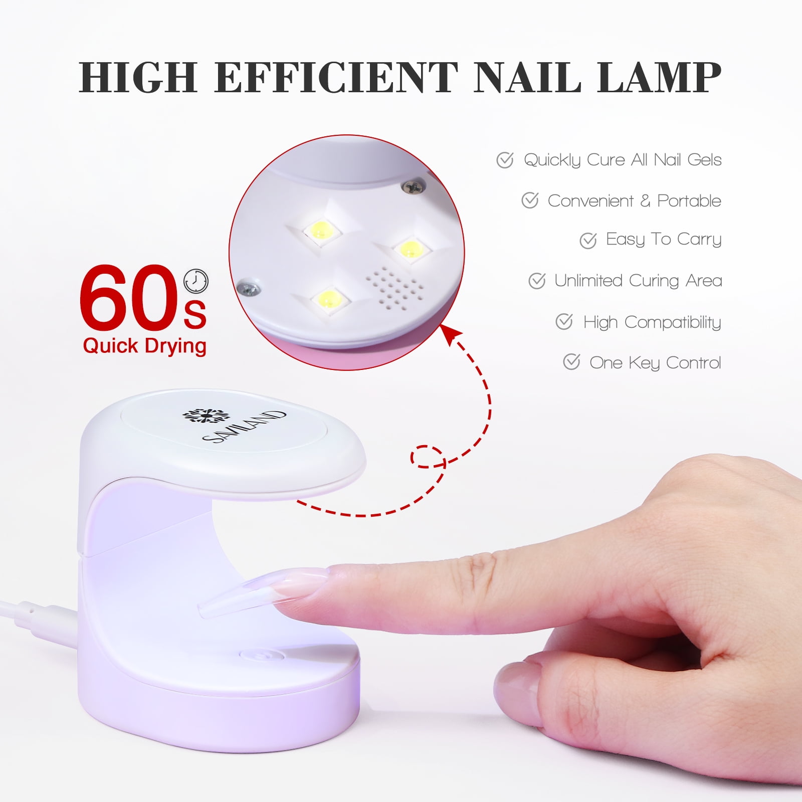 Saviland Nail Tip and Glue Gel Kit - Gel Nail Kit with 500pcs Coffin Nails Tips, Nail Glue Gel, Mini Nail Lamp, Nail Clipper and Nail File for Acrylic Nail Kit