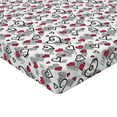 thumbnail image 2 of Ambesonne Love Fitted Sheet 2 Pcs Set, Valentine's Day Hearts, Twin, Grey White Hot Pink, 2 of 3