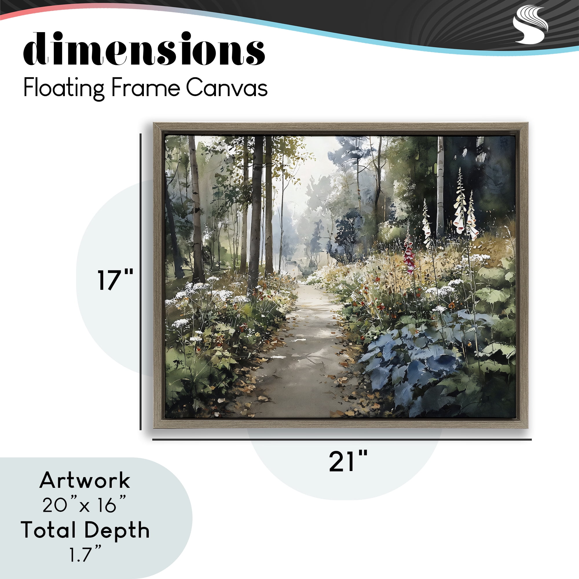 Stupell Industries Foliage Forest at Dusk Brown Framed Floater Canvas Wall Art, design by Franklyn Gregory