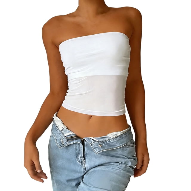 Hauts Tube de Classification des Produits Haut Patchwork Fusion Court à Porter au Quotidien pour le Printemps et l'Été Mode Décontractée pour Femmes