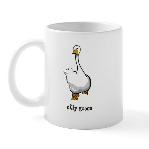 CafePress - Silly Goose Mug - 11 oz Ceramic Mug - Novelty Coffee Tea Cup