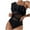 Black-03, variant on Lopeceal Women Ruffles Flounce One Piece Swimsuit Sexy Deep V Neck Plunge Bathing Suit Monokini with Belt