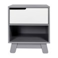 thumbnail image 2 of Babyletto Table de Chevet Hudson avec Port USB en Gris et Blanc, 1 Tiroir et Rangement, 2 of 2