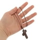 thumbnail image 5 of Collar con colgante de cruz de madera y cadena de cuerda ajustable para hombre y mujer, ideal para diferentes atuendos y ocasiones., 5 of 7