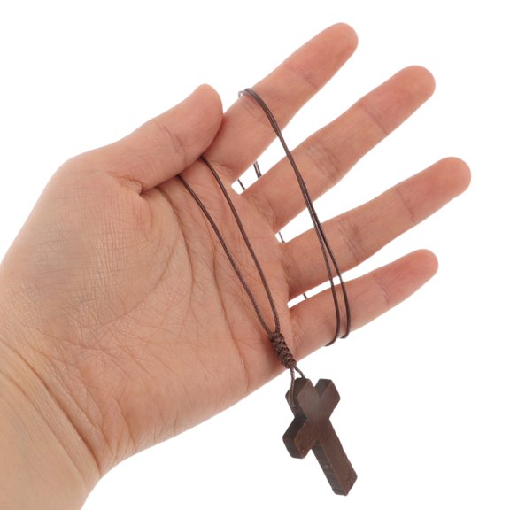 LYTMENT Retro Wooden Cross Pendant Necklace With Adjustable Cord For Men And Women Ideal For Various Outfits And Occasions
