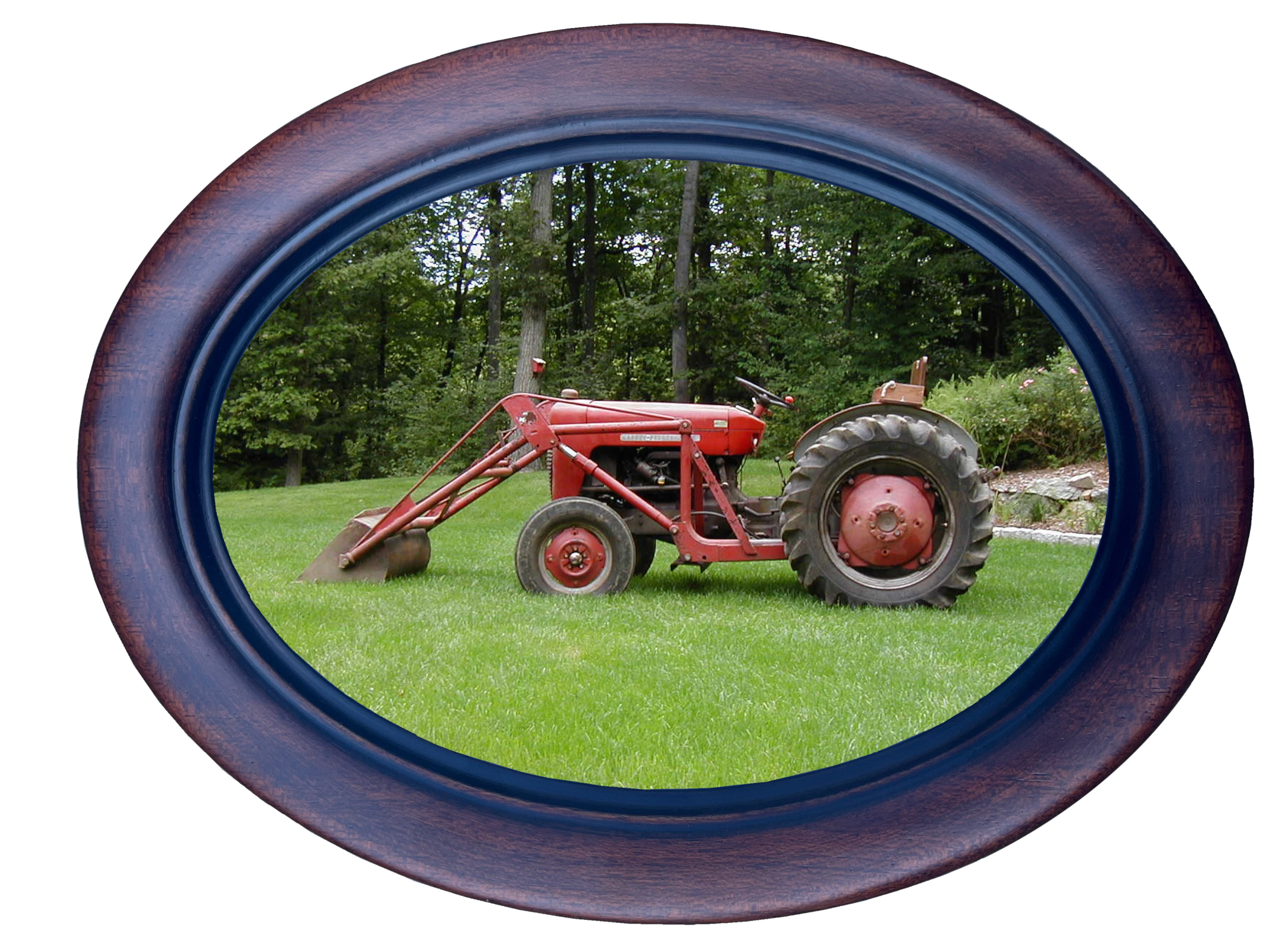 WallWorks Classic Oval Silhouette Picture Frame 5X7 - Hand Made Solid Wood Frame - Hand applied two toned walnut stain