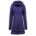 thumbnail image 4 of WEAIXIMIUNG Womens Down Jacket Women's Solid Color Mid Length Hooded Down Jacket with Drawstring Slim Fit Portable Outerwear, 4 of 4