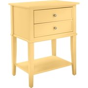 Accent Table with 2 Drawers, Yellow