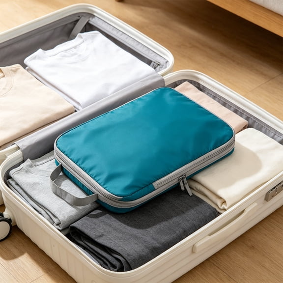 COM1950s Compression Packing Cubes for Travel, Large Capacity Suitcase Organizer, Space Saver Travel Storage Bags for Clothes, Lightweight Nylon Luggage Packing Cubes for Carry On and Home Storage