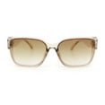 thumbnail image 3 of Womens Mod Inset Lens Oversize Rectangular Cat Eye Retro Plastic Sunglasses Beige - Brown, 3 of 6