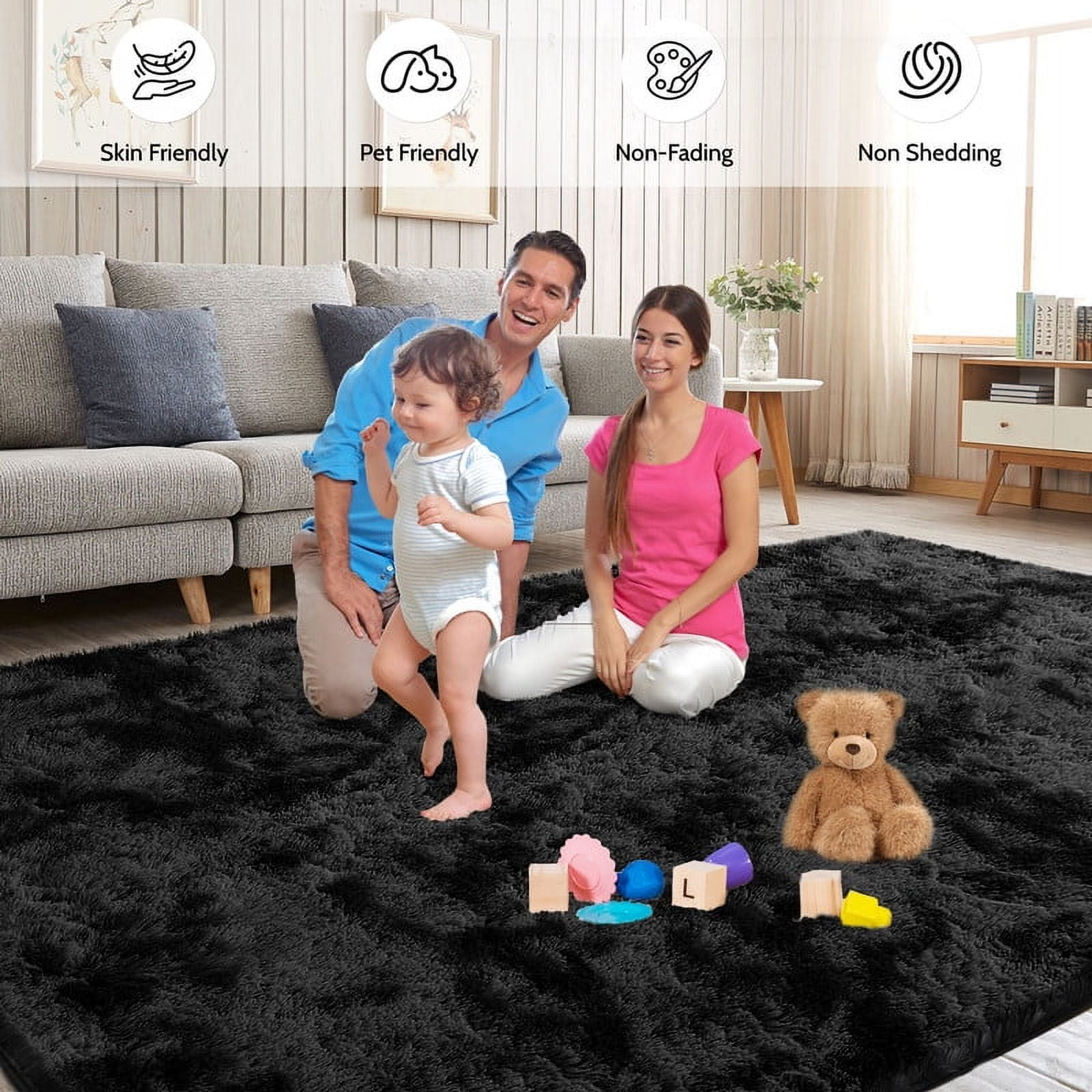 CozyDesg 5ft x 8ft Area Rugs, Soft Fluffy Area Rugs Floor Mat Floor Rugs for Living Room Bedroom Kid(图2) CozyDesg 5ft x 8ft Area Rugs, Soft Fluffy Area Rugs Floor Mat Floor Rugs for Living Room Bedroom Kid(图2)