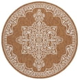 thumbnail image 2 of SAFAVIEH Beach House Hubert Medallion Indoor/Outdoor Area Rug, Brown/Ivory, 6'7" x 6'7" Round, 2 of 16
