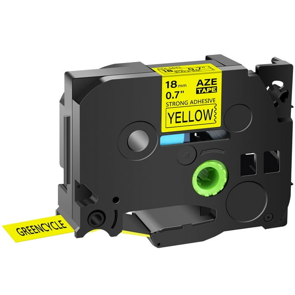 GREENCYCLE Compatible for Brother TZe-S641 TZ-S641 TZe-641 TZ-641 Extra Strength Black on Yellow Laminated Tape 18mm 3/4'' x 26.2 ft for P-Touch PT-P750W PT-P700 PT-D600 PT-9600 Label Maker