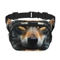 thumbnail image 1 of Balery Realistic Style Colorful Wolf Mochila Cinturón para Mujeres y Hombres, Bolsa de Cintura Impermeable de Doble Capa con Correa, 1 of 9
