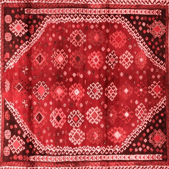 Ahgly Company Indoor Square Persian Red Traditional Area Rugs, 5' Square