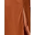 thumbnail image 5 of INSPIRE CHIC Satin Dress for Women's Cowl Neck Cap Sleeve Backless Twist Split Midi Cocktail Dress, 5 of 5
