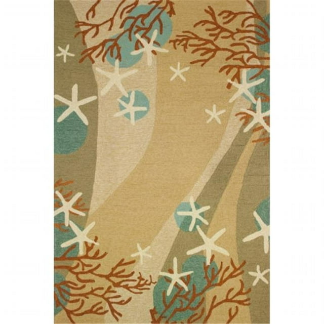 Robin Pickens PP-RP004E Coral Waves Outdoor Rug, 5 x 7 ft.