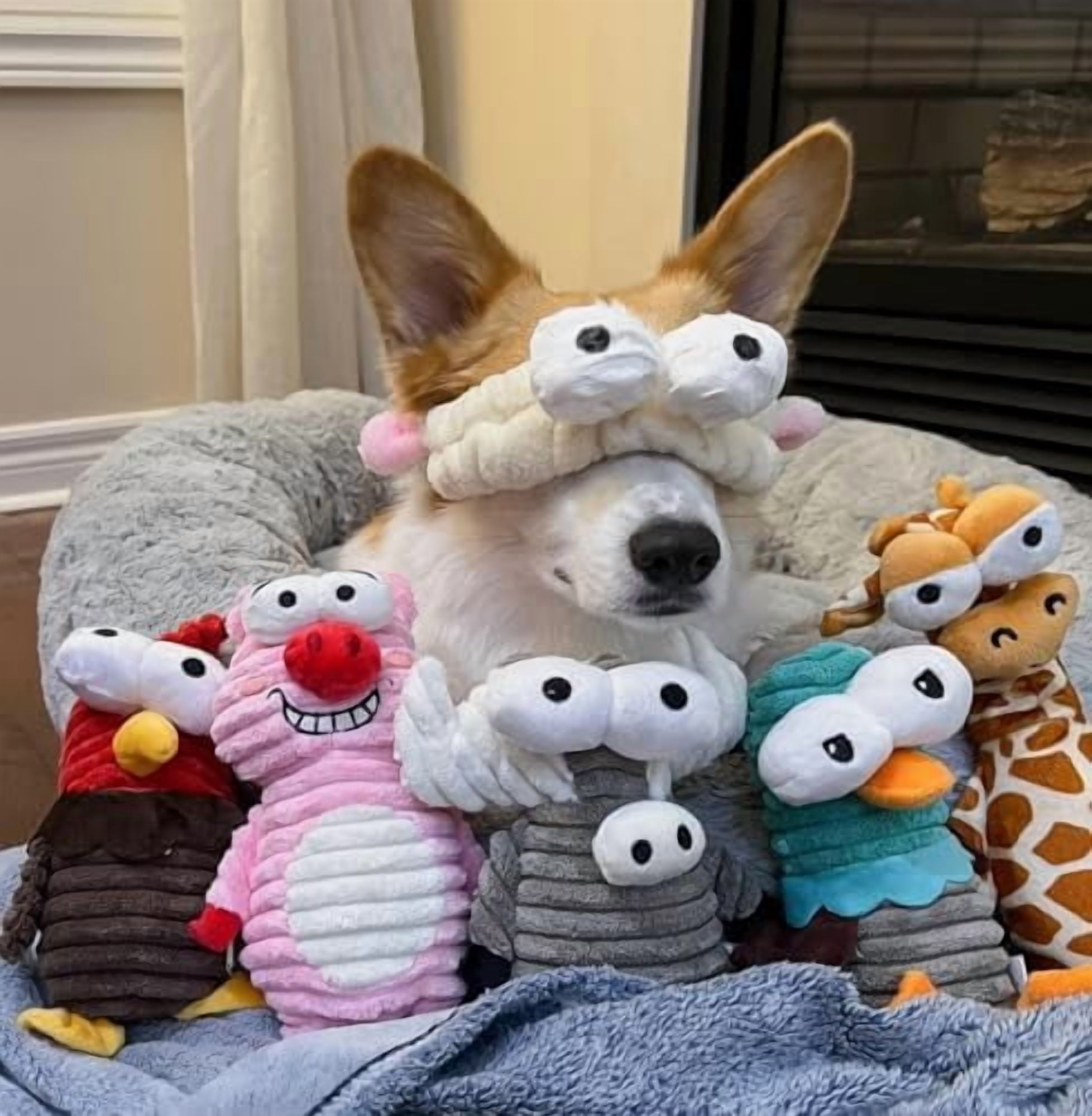5-Pack Squeaky Dog Toys, Durable Stuffed Critter Zoo Dog Toys with Unique Squeak Sounds to Keep Dogs Busy, Puppy Toys for Small, Medium, and Large Dogs