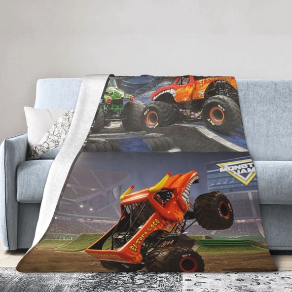 Super Soft Warm Blankets Racing Game Monster Cartoon Jam-Lightweight Blankets For Travel Game Blanket For Sofa Bed Suitable Office School Kindergarten 30"X40"