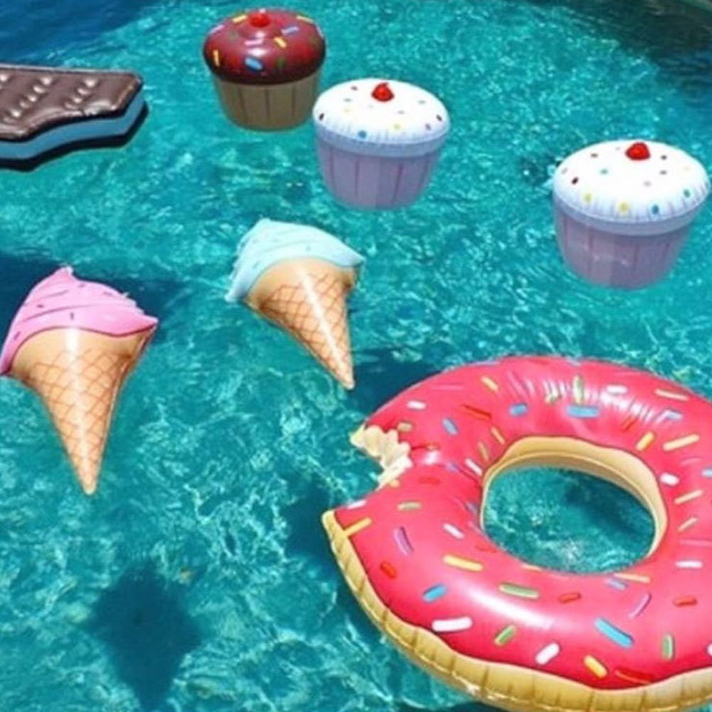 New Swimming Pool Float Water Swim Ring Ice Cream Shaped Inflatable Play Toy 