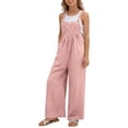 thumbnail image 2 of CCRFTGI Pink Rompers for Girls Spaghetti Strap Sleeveless Girls Jumpsuits Size 5-6 Trendy Overall Fall Clothes with Side Pockets Pink 9-10 Years, 2 of 5