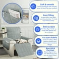 thumbnail image 3 of Hemvt 100% Waterproof Recliner Chair Cover with Pocket, Non-Slip Recliner Covers for Small Recliners, Washable Lazy Boy Chair Cover for Pet, Dog, Light Gray, 23.6'', 3 of 12