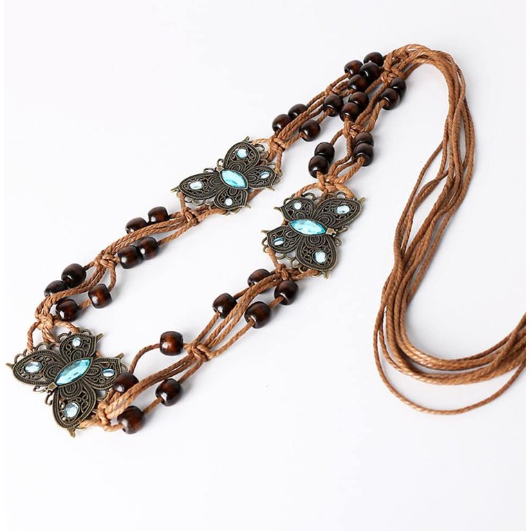gold rope belt fancy dress Artemis Rope Belt in Gold Beading main image 0