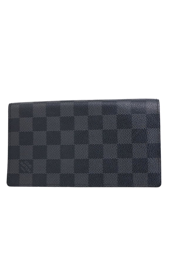 Pre-Owned Louis Vuitton Brazza Damier Graphite Bifold Wallet Black
