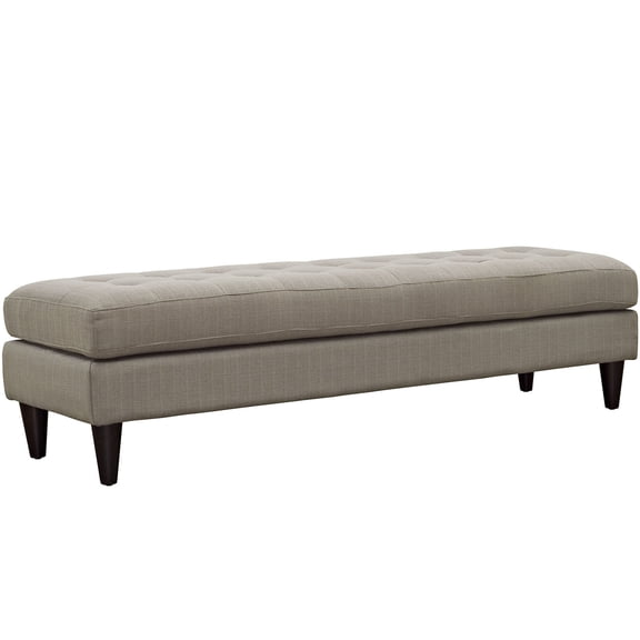 Modway Empress Large Fabric Bench in Granite