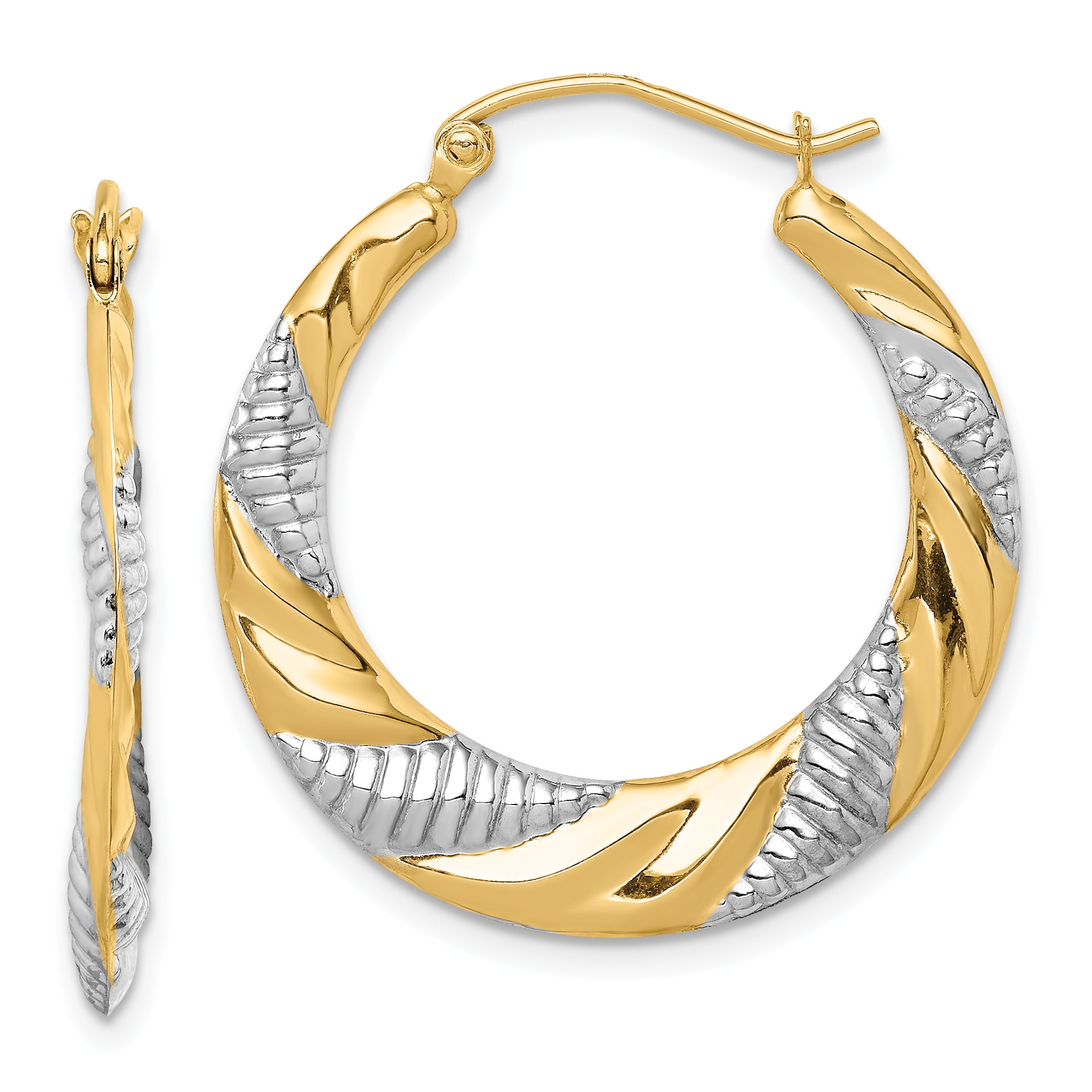 Primal Gold Primal Gold 14 Karat Yellow Gold and Rhodium Textured