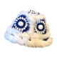 thumbnail image 3 of Sombrero de pescador de felpa sintética, talla única, bonito y cálido para adolescentes y niñas. Azul blanco, 3 of 6