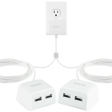 Presto Plug Outlet Extender, 2 USB Ports, 2 AC Outlets, 4ft Cord Small ...