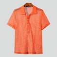 thumbnail image 6 of INCERUN Mens Mesh Hollow Out Short Sleeve Lapel Neck Shirt Summer Casual Tops, 6 of 6