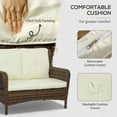 thumbnail image 4 of Outsunny Wicker Furniture Set w/ 360° Swivel Rocking Chairs, Cream White, 4 of 9