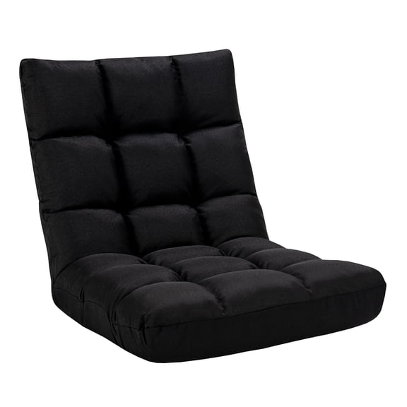 Costway Adjustable 14-Position Floor Chair Folding Lazy Sofa Lounge Chair Black